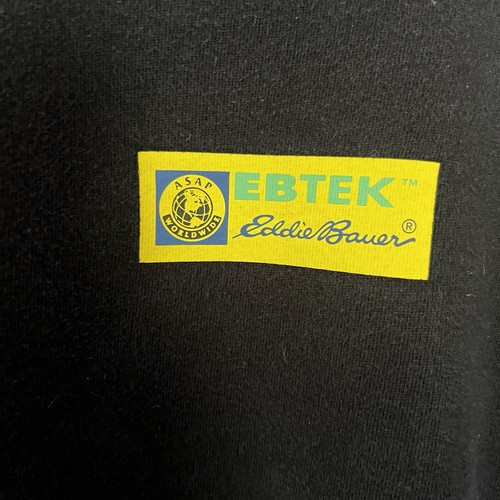 Eddie Bauer x ASAP Worldwide Men's EBTEK Crewneck Sweatshirt Black Medium EUC - Picture 3 of 5