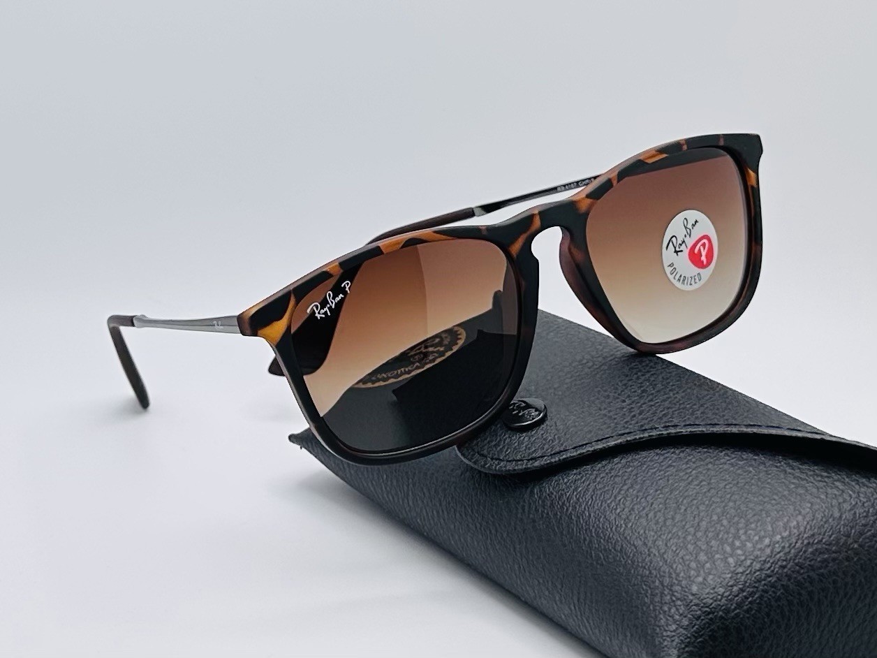 Ray-Ban RB4187 Chris 54mm Polarized Sunglasses - Tortoise/ Brown Gradient Lens