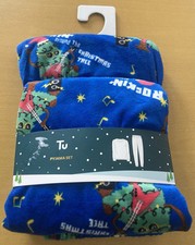 Image of TU BOYS CHRISTMAS TREE SOFT TOUCH LONG SLEEVE / LEG PYJAMAS 4-5 YEARS BNWT XMAS