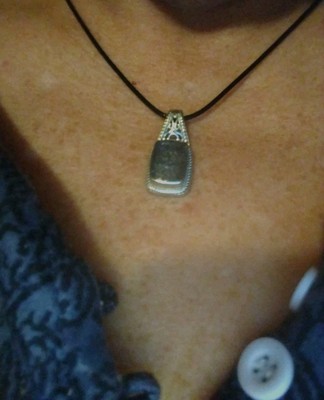  8.00 Ctw Natural Tanzanite Matrix Pendant With Black Leather Cord Necklace 