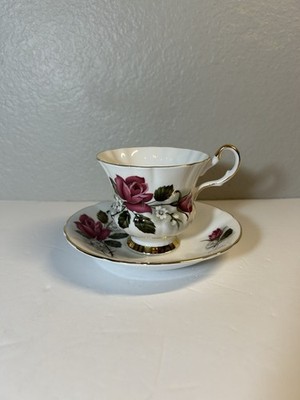 Vintage Royal Prince Tea Cup & Saucer Red Rose Design- England Collectible