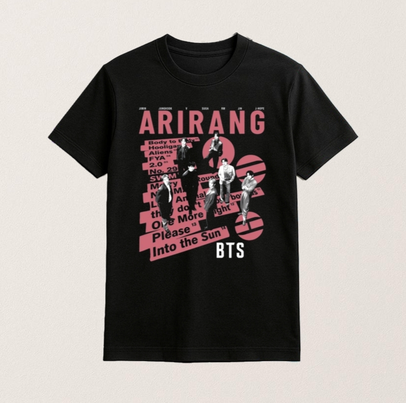 BTS Arirang World Tour 2026 T Shirt Bangtan K-Pop Concert Tee
