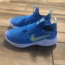 Nike Flex Runner 3 Azul Amarillo Niños Tenis EE. UU. 4.5Y FN1294-400 Malla Sin Cordones