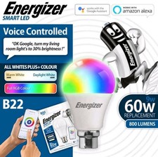 Energizer Wifi Smart LED 9W Gls B22 800lm Colour Changing Bulb