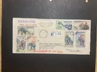 Laos 1958 registered FDC 1st day cover to the USA Elephants from Laos
