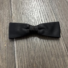Vintage Rust Resistant Black Clip-On Bow Tie Mens