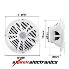 6.5 Inch 120W Marine Speakers Waterproof Weather Resistant Stereo Boat Speaker