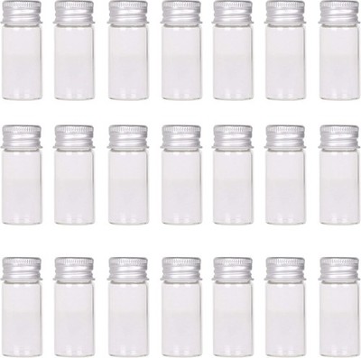 24 Sets 10ml Glass Vials Small Bottles Mini Tiny Jars with Aluminum Screw Caps