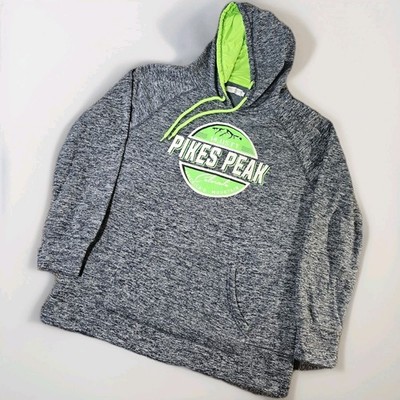 Coconut Creek Pikes Peak Hoodie Mens XL Gray Neon Green Colorado Graphic