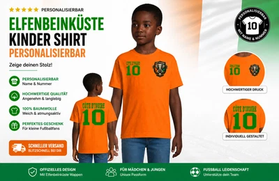Fußball WM Kinder Shirt Elfenbeinküste Côte d'Ivoir Sport Personalisiert Afrika - Bild 1 von 4