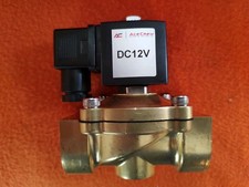 VITON 1 inch 12V DC VDC Brass Solenoid Valve NPT Gas Water Air Normally Closed
