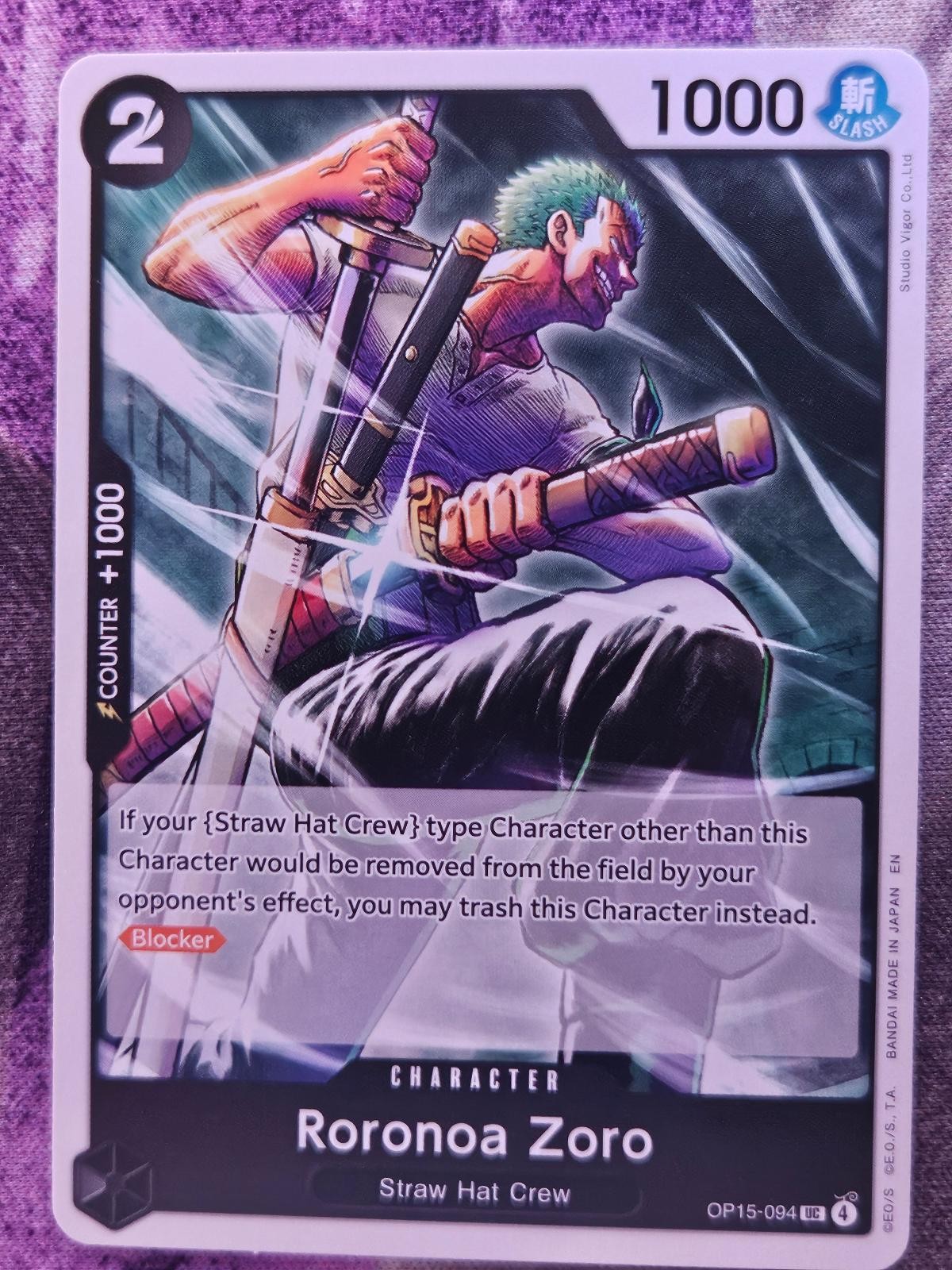Roronoa Zoro OP15-094 Uncommon Adventure on Kami's Island One Piece Near Mint