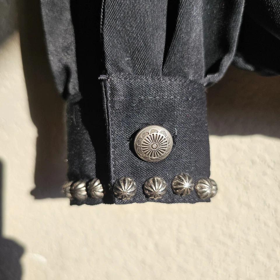 Camisa de rodeo con tachuelas negra Silver River de colección para mujer M/L Foto 4 de 4