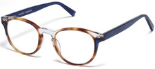 Warby Parker PERCEY Round Eyeglasses Crystal Oak Blue Italy 48-20-140 NWT 