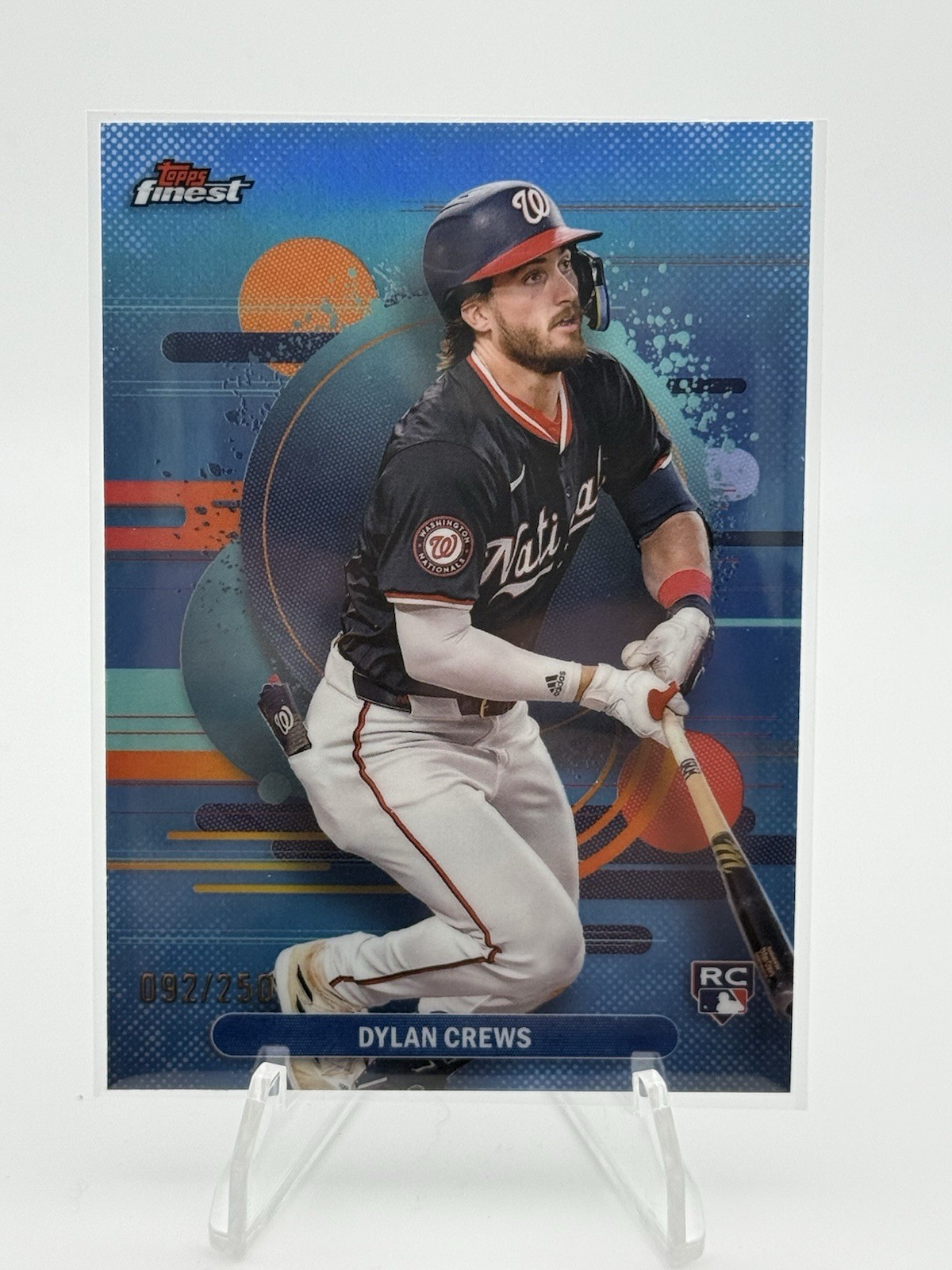 Dylan Crews 2025 Topps Finest #125 Sky Blue Refractor #’d /250 - Nationals