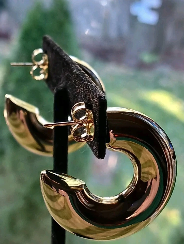 Chunky 18 K镀金蓬松圈 — 第 3/4 张图片