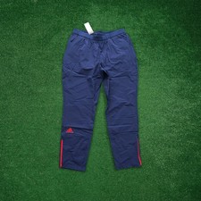 Adidas Women's Navy Blue Red 2018 Sideline Squad Woven Blank Tapered Pants