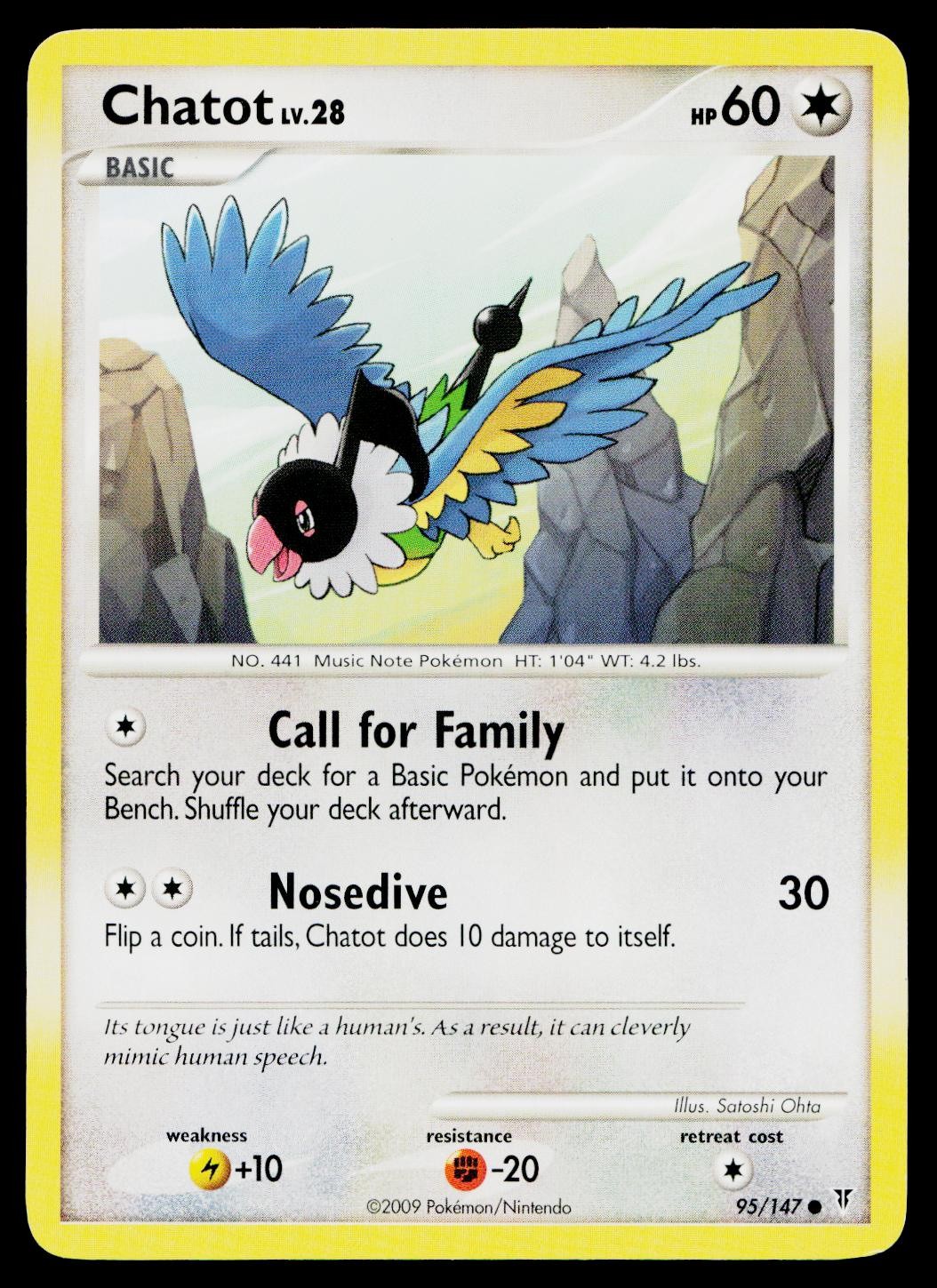 Chatot 95/147 Common Supreme Victors Pokemon Lightly Played