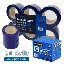 24 Rolls Carton Sealing Dark Blue Packing Tape Box Shipping 2 mil 3" x 110 Yards