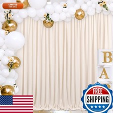 Wrinkle Free Ivory Backdrop Curtains 2 Panels 5ftx8ft Polyester Wedding