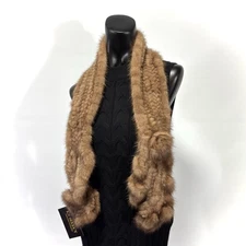 Mink Fur Yarn Knit Muffler Scarf Women Luxury Select Line Timeless Elegant