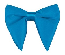 Mens Oversized Satin Silk Bow Tie Solid Color Formal Tuxedo Big B- Lake Blue