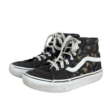 Vans Girls' Black Floral Design High Tops - Sz Missy 4