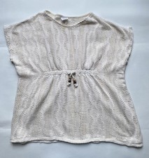 Zara Girls Textured Kaftan Cream Crochet Swimwear Cover Up size 11/12