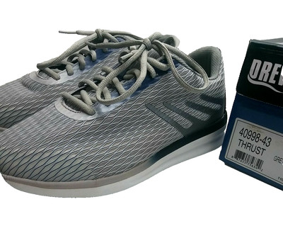 Drew Thrust 40998 Mens Shoes Gray Navy Blue Mesh Size 8 4W Wide ( box worn)