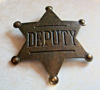 Deputy Badge Dark brass Colour Metal Badge Old West Cowboy Costume Prop Badge 