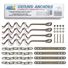Metal Ground Anchor Kit - 4pcs Auger-Style 12 3/4" ea. All Hardware Bronze