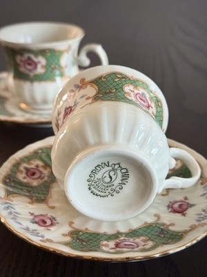 Seltmann Weiden Bavaria Demitasse Cups & Saucers Royal China Floral Gold Vintage