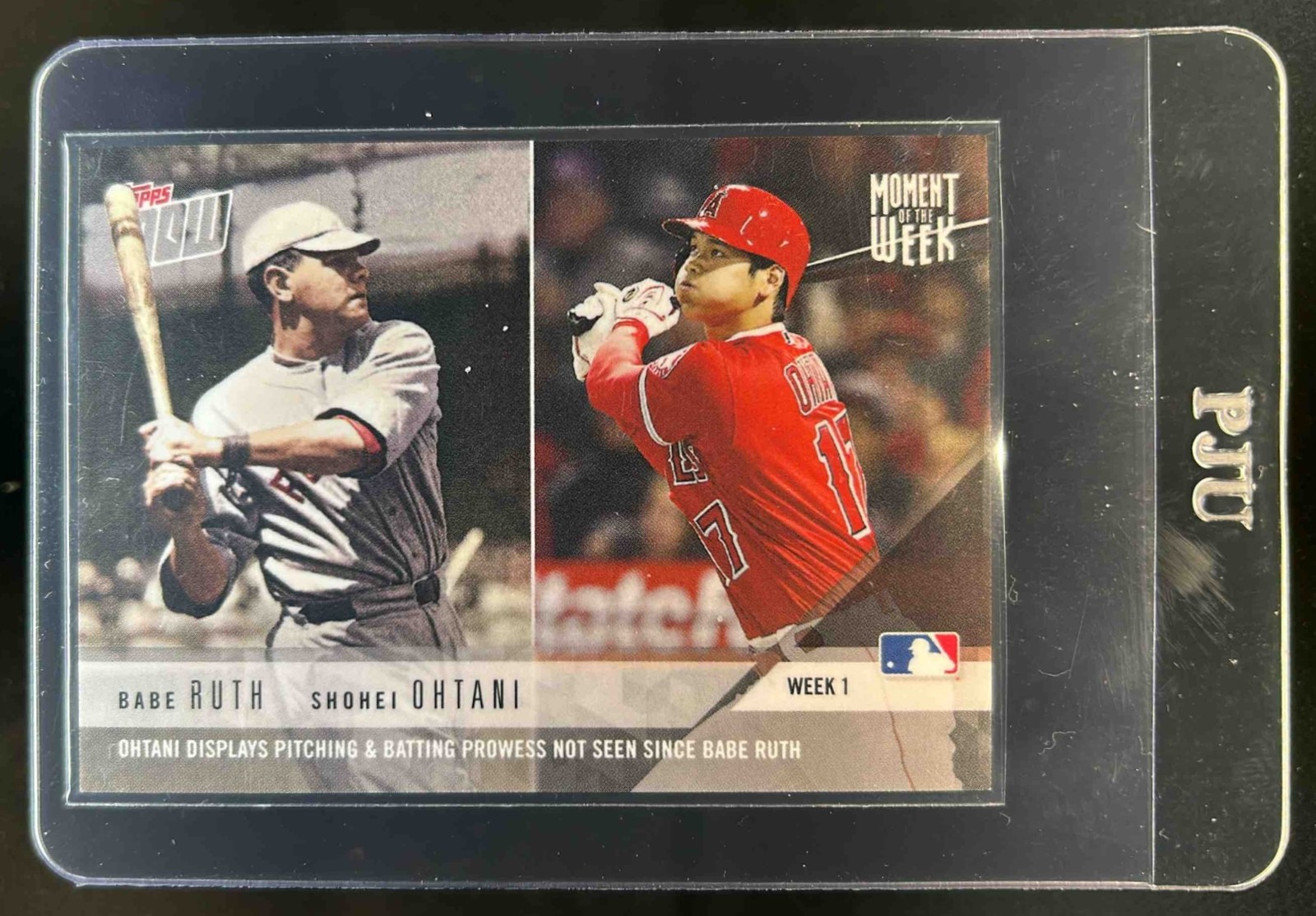 Shohei Ohtani 2018 Topps Now #MOW-1 Moment of the Week (w/B. Ruth