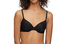 Calvin Klein Women's Sheer Marquisette Lightly Lined Demi Bra QF6068 - Black