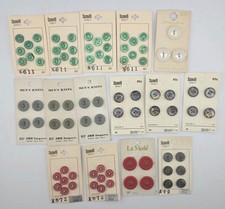 Lot of 15 Cards Of Vintage 4 Hole Shirt Buttons  Scoville LaMode Streamline JHB