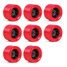 8 Piece 92A 62mm x 42mm Quad Roller Skate Wheels Red, Black 