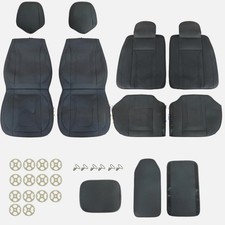 Front Rear Car Seat Covers Full Set Faux Leather Soft Seat For Toyota Tacoma