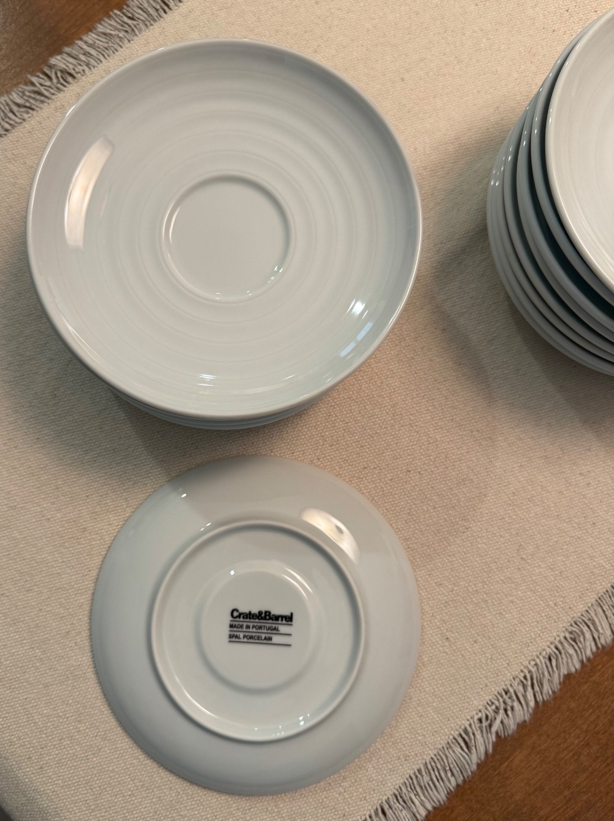 15 ROULETTE Crate & Barrel White Tea Cup and Saucer sets - New Without Tags