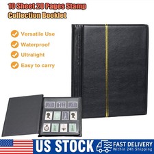 Versatile Stamp Storage Book, 10 Pages and 20 Sheets for All Collections