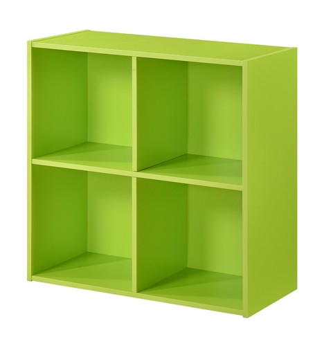 Kings Brand Furniture - 4 Cube Storage Organizer Book Shelf, Toy Storage, Green - Picture 3 of 5
