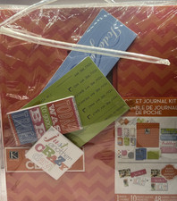 Pocket Journal Kit Binder 10 Pocket Sleeves 48 Journal Cards 12x11" Handle Broke