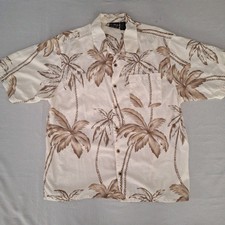 Vintage OP Ocean Pacific Hawaiian Shirt Men XL Palm Trees Short Sleeve A18