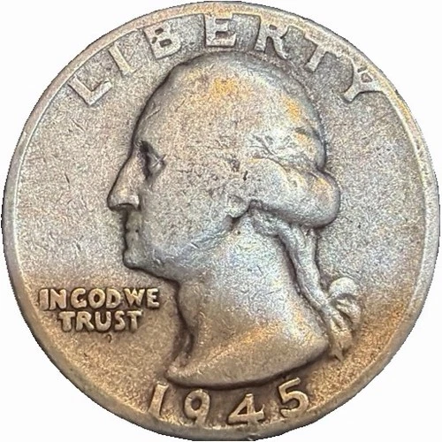 1945-D 90% Silver Washington Quarter Dollar