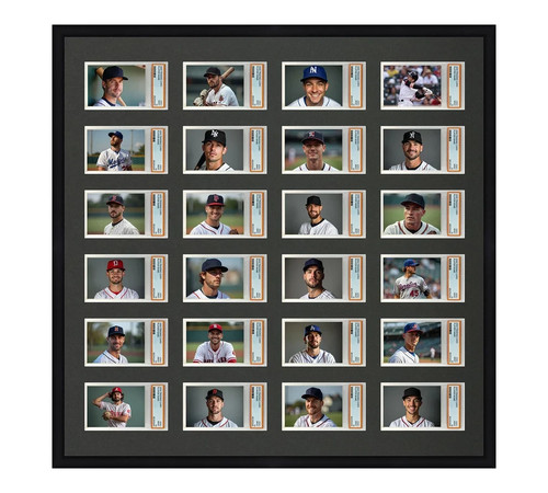 24 Horizontal PSA Graded Card Display Case Black Picture Frame UV Protection