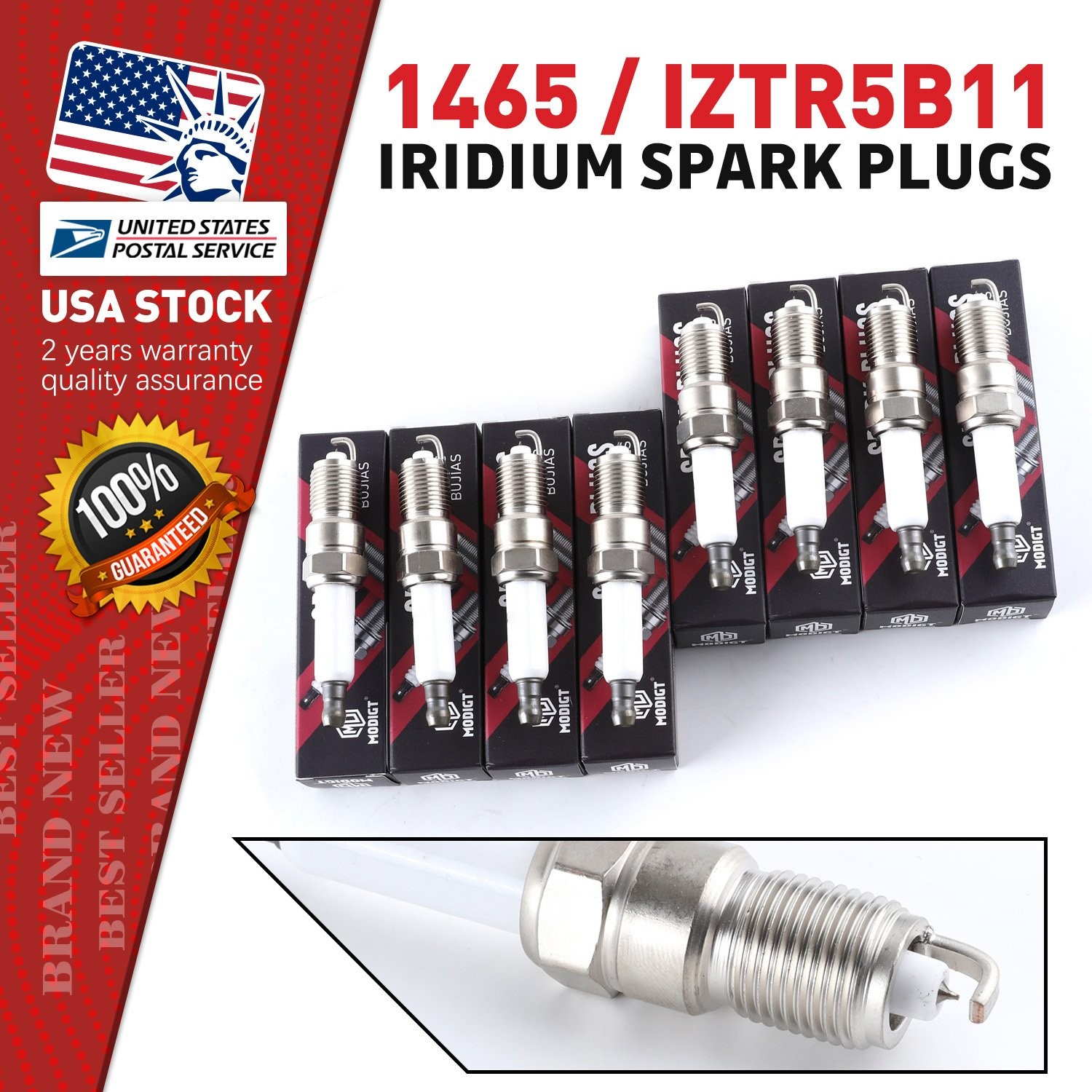8 New For NGK Laser Iridium #1465/IZTR5B11 Spark Plugs For Cadillac Buick GMC