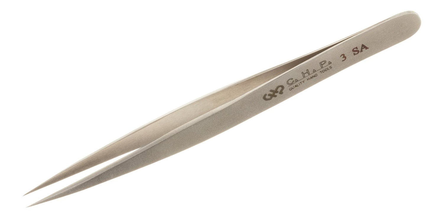 Hakko Stainless Non-Magnetic Precision Tweezers with Very Fine Point