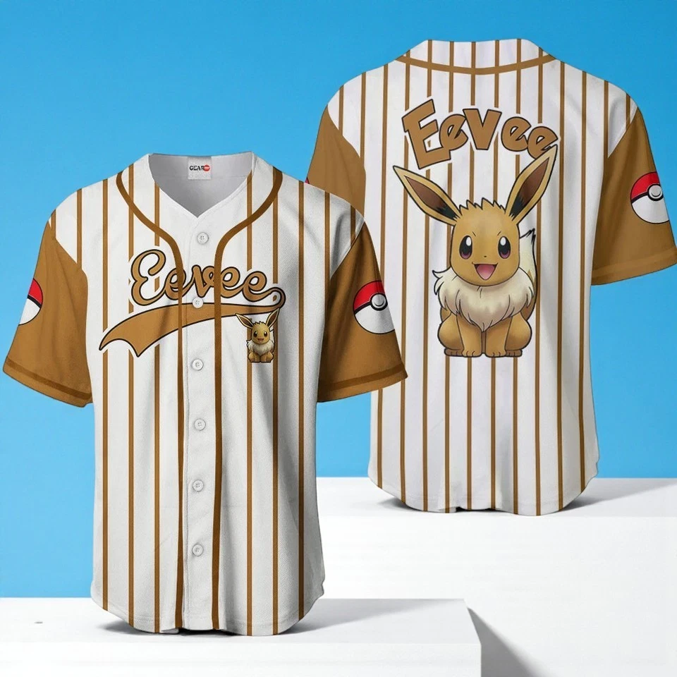 Eevee Baseball Jersey Shirts, Baseball Jersey