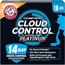 Arm  Hammer Cloud Control Platinum Cat Litter, Hypoallergenic, 18 Lbs