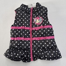 Disney "Minnie Mouse" Puffer Vest - 2T - Polka Dot - Full Zip - cozy lightweight