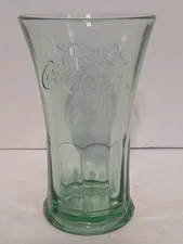 Vintage Coke Cola Libbey Green Fluted Coke Glass